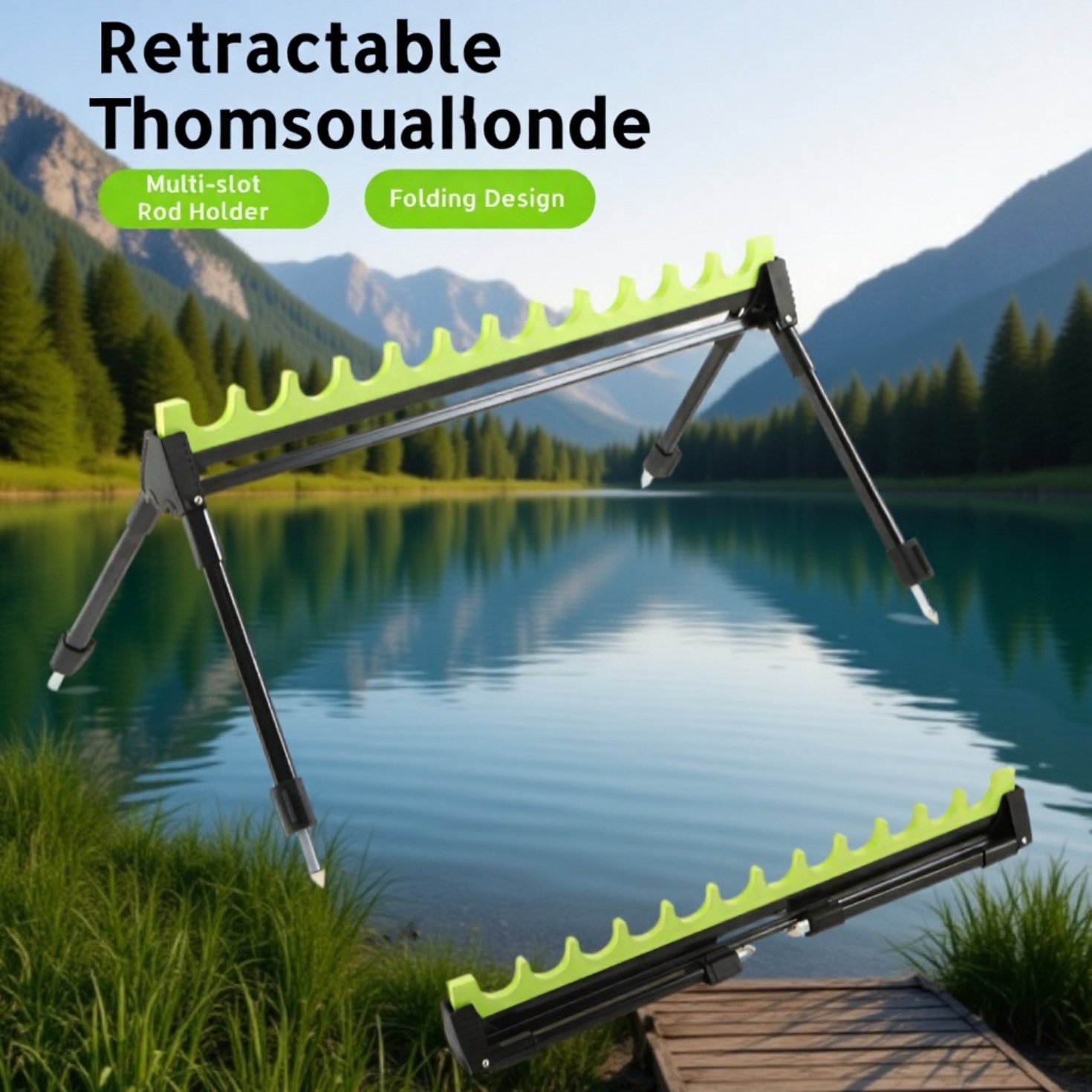 Close-up of telescopic adjustment mechanism on fishing rod holder