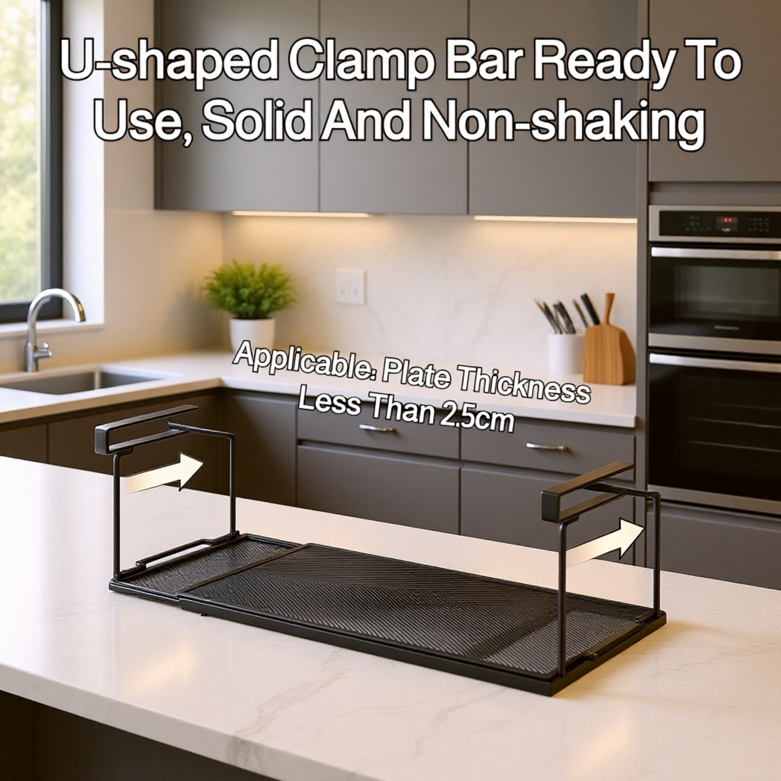 Adjustable hanging rack for kitchen cabinets