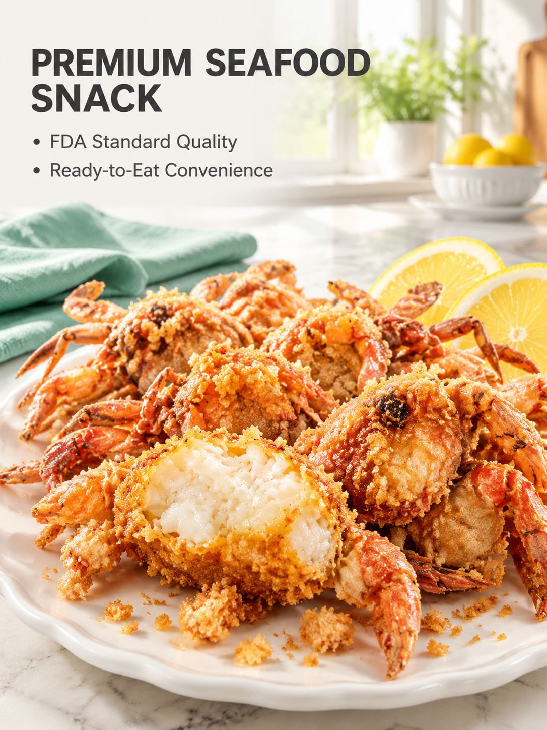Gourmet seafood snack – spicy crispy mini crabs