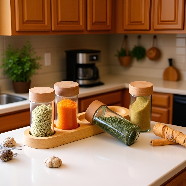 Round Glass Kitchen Storage Jar