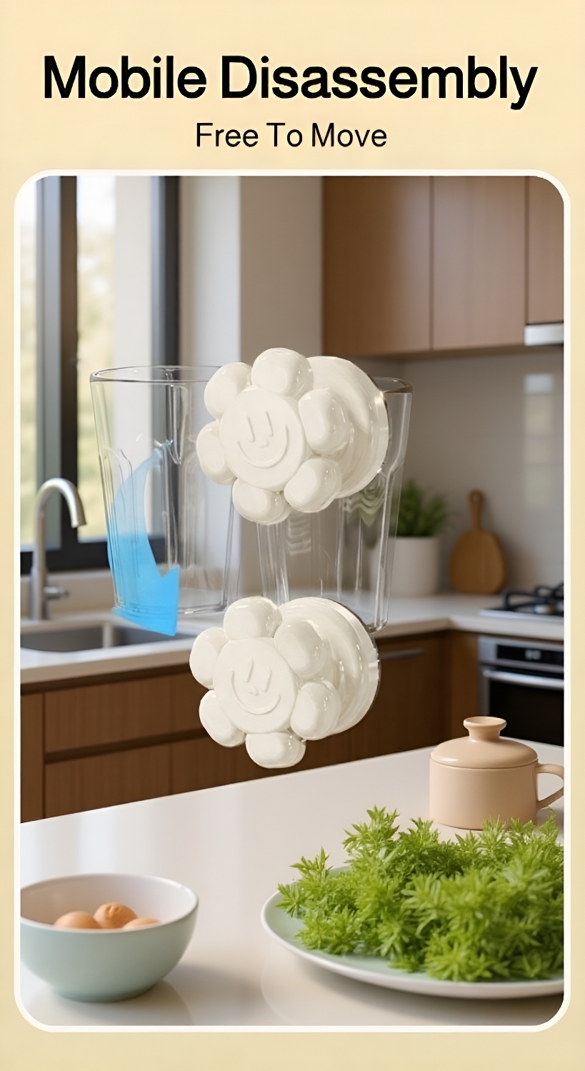 Drill-free kitchen cabinet door handle solution