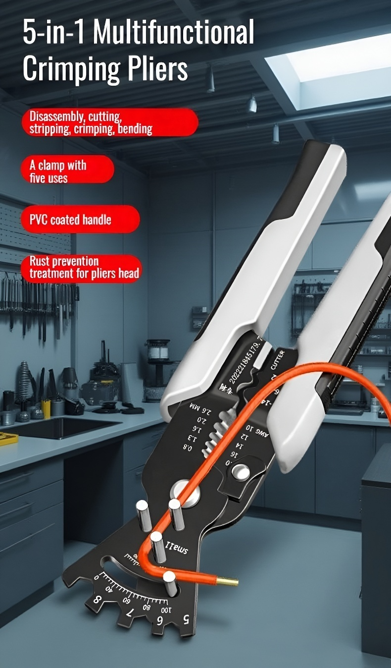 Wire stripper tool showcasing ergonomic handle