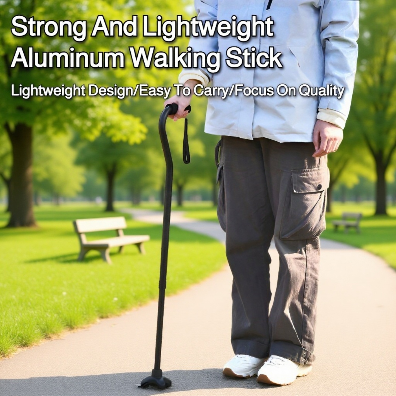 Ultra-light aluminum alloy crutch with curved handle