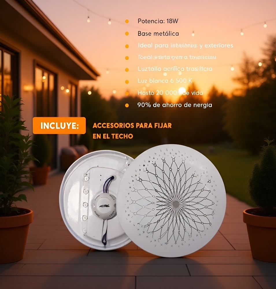Durable acrylic material of round ceiling lamp