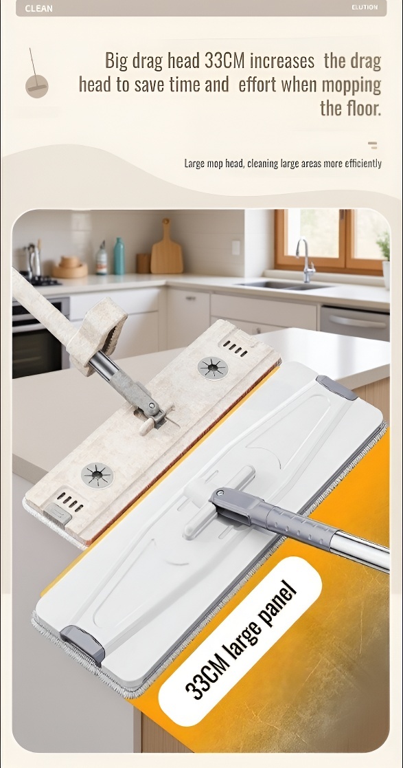 Household mop gliding smoothly on hardwood floor