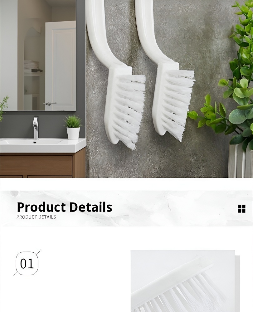 Stiff nylon bristle brush cleaning hard-to-reach areas