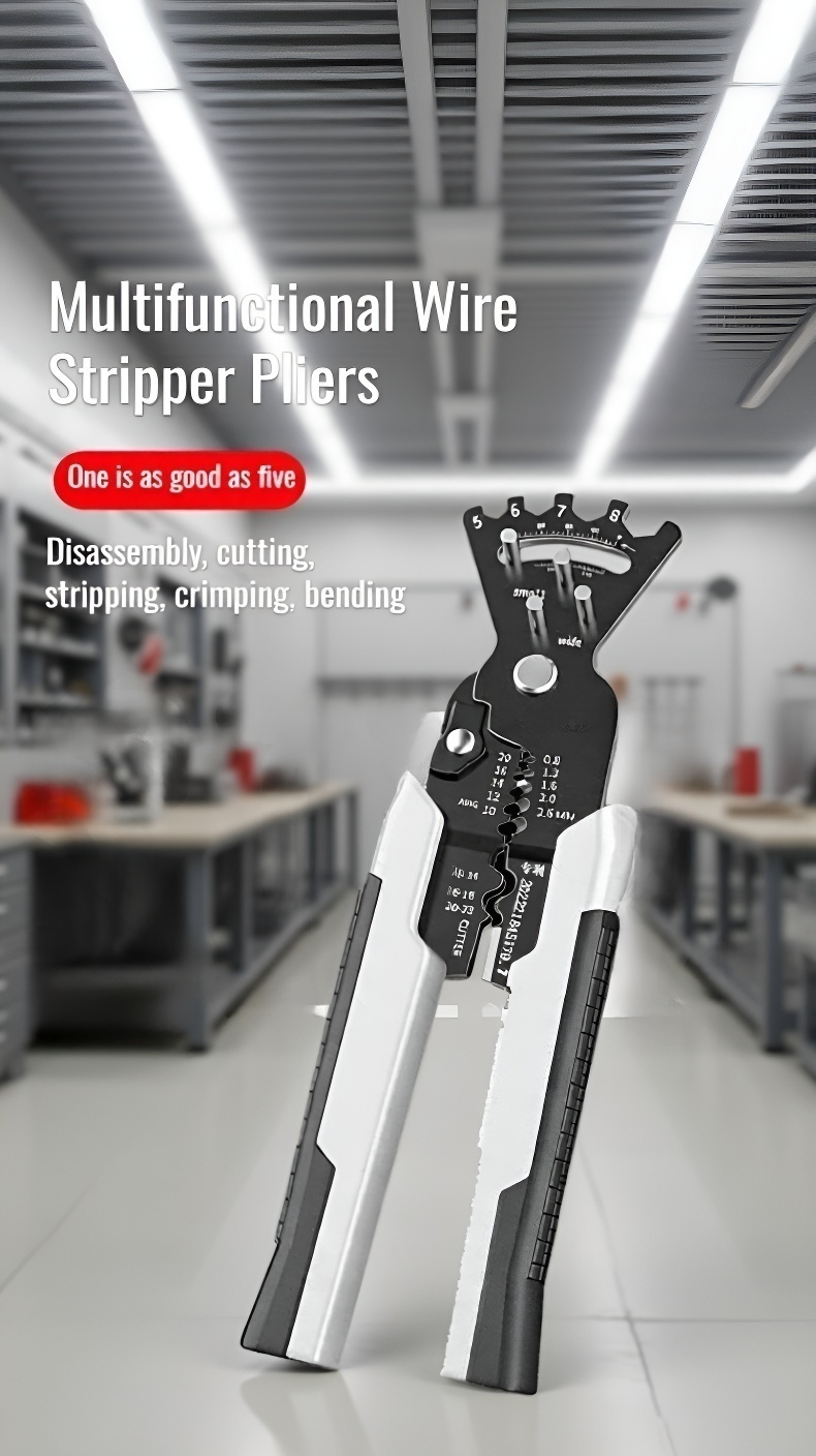 Professional multi-purpose wire stripper for electricians close-up