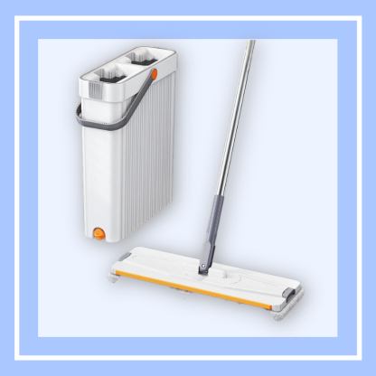 Household Flat Mop with Water-Locking Fiber and Stainless Steel Handle