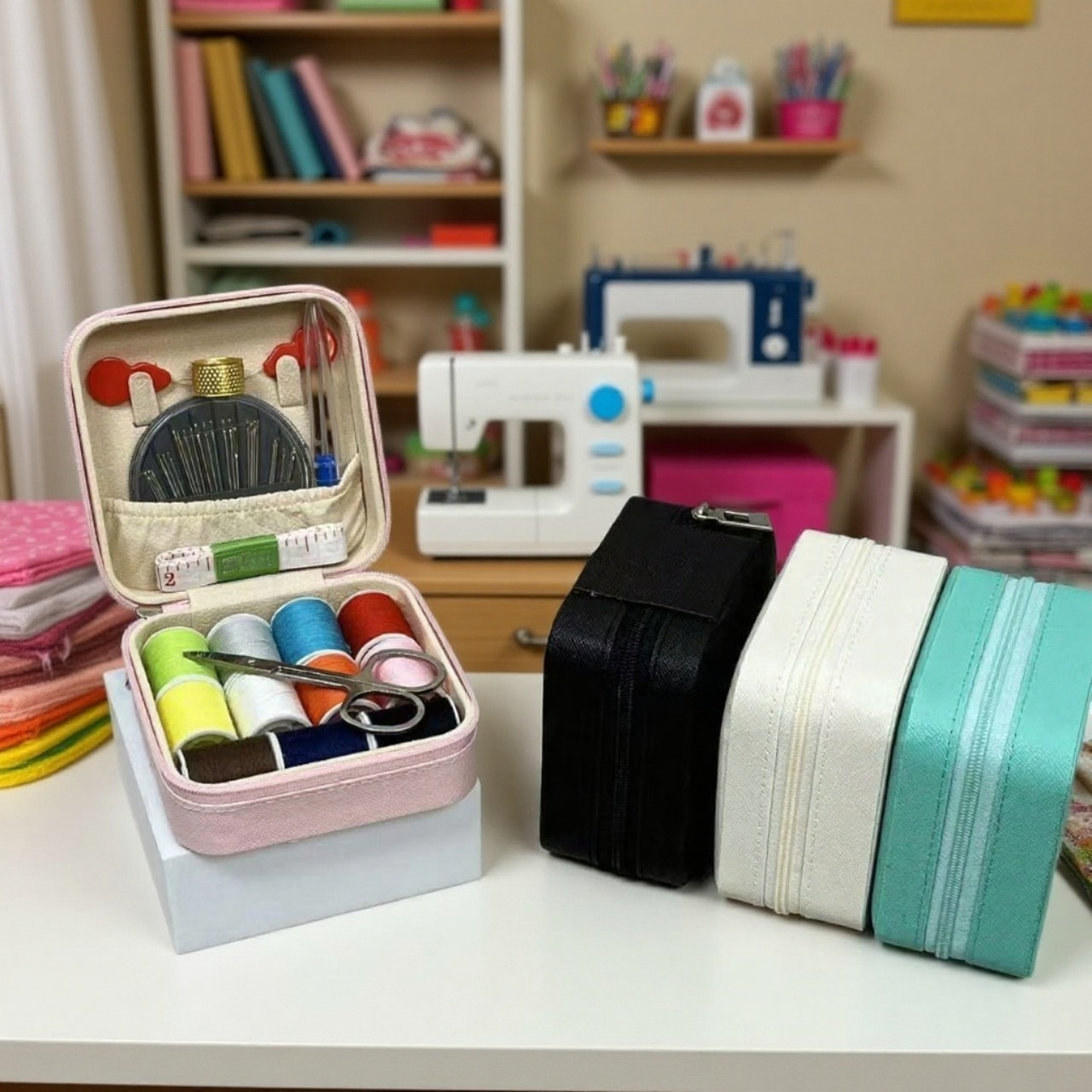 Multifunkční šicí taštička - vše potřebné pro rychlou opravu oděvů