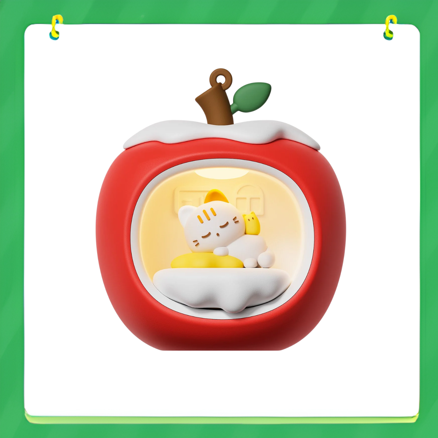 Měkké vánoční ambientní světlo ve tvaru jablka na noční stolek