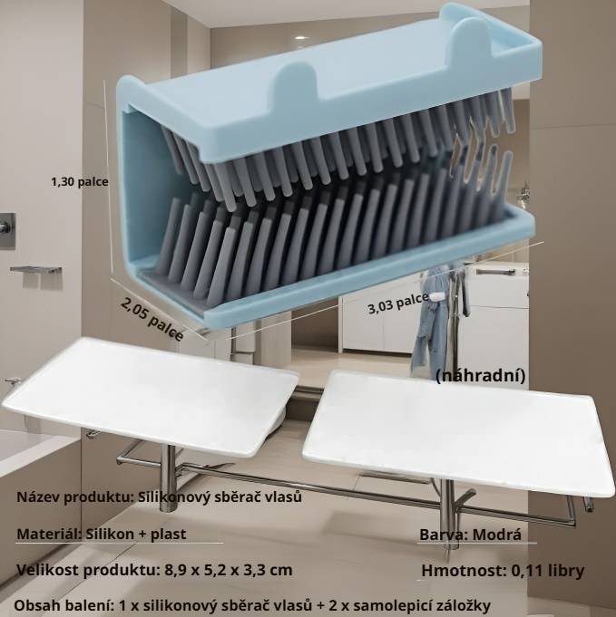 Silikonov&yacute; filtr na sběr vlasů v koupelně