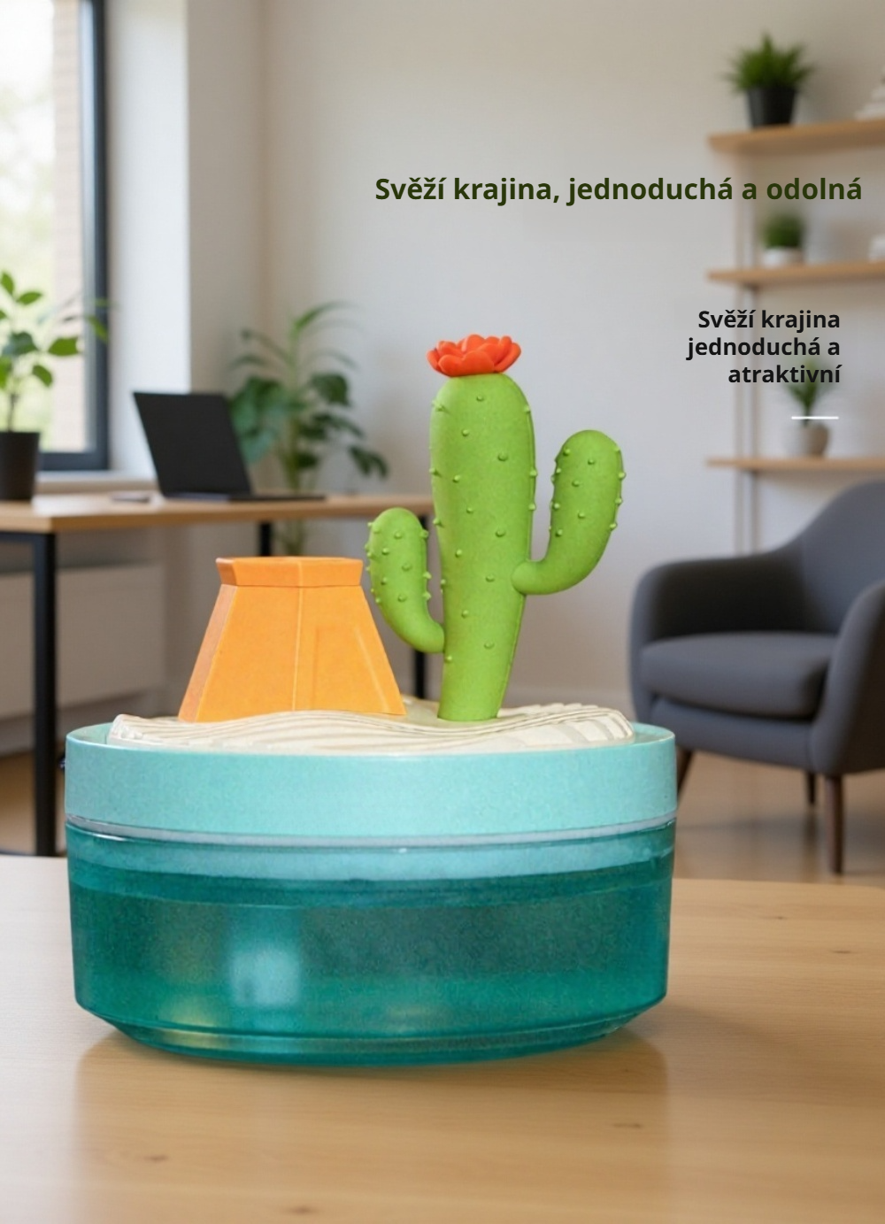 Detailn&iacute; pohled na zvlhčovač vzduchu s mlhov&yacute;m efektem