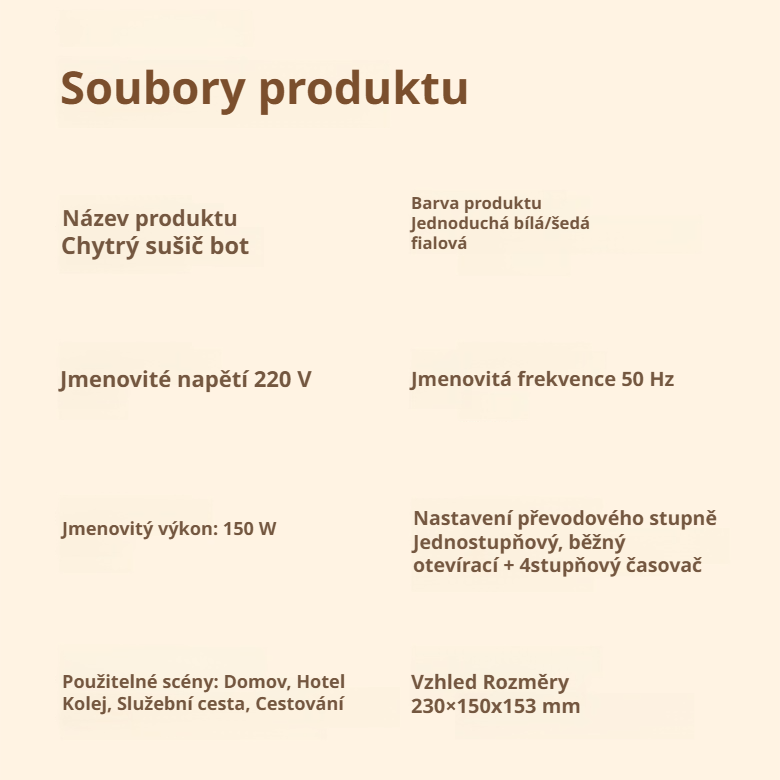 Efektivní sušička obuvi pro dva páry s antibakteriální a deodorizační funkcí