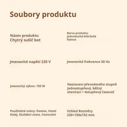 Efektivní sušička obuvi pro dva páry s antibakteriální a deodorizační funkcí