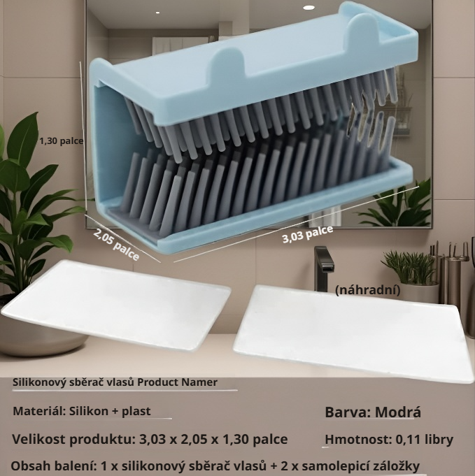 Silikonový filtr na sběr vlasů do koupelny