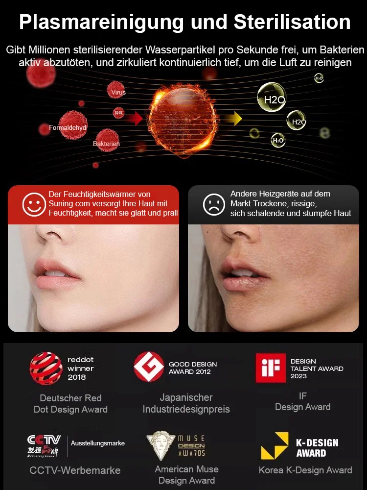 360° Standheizung mit ausziehbarem Warmluftgebläse