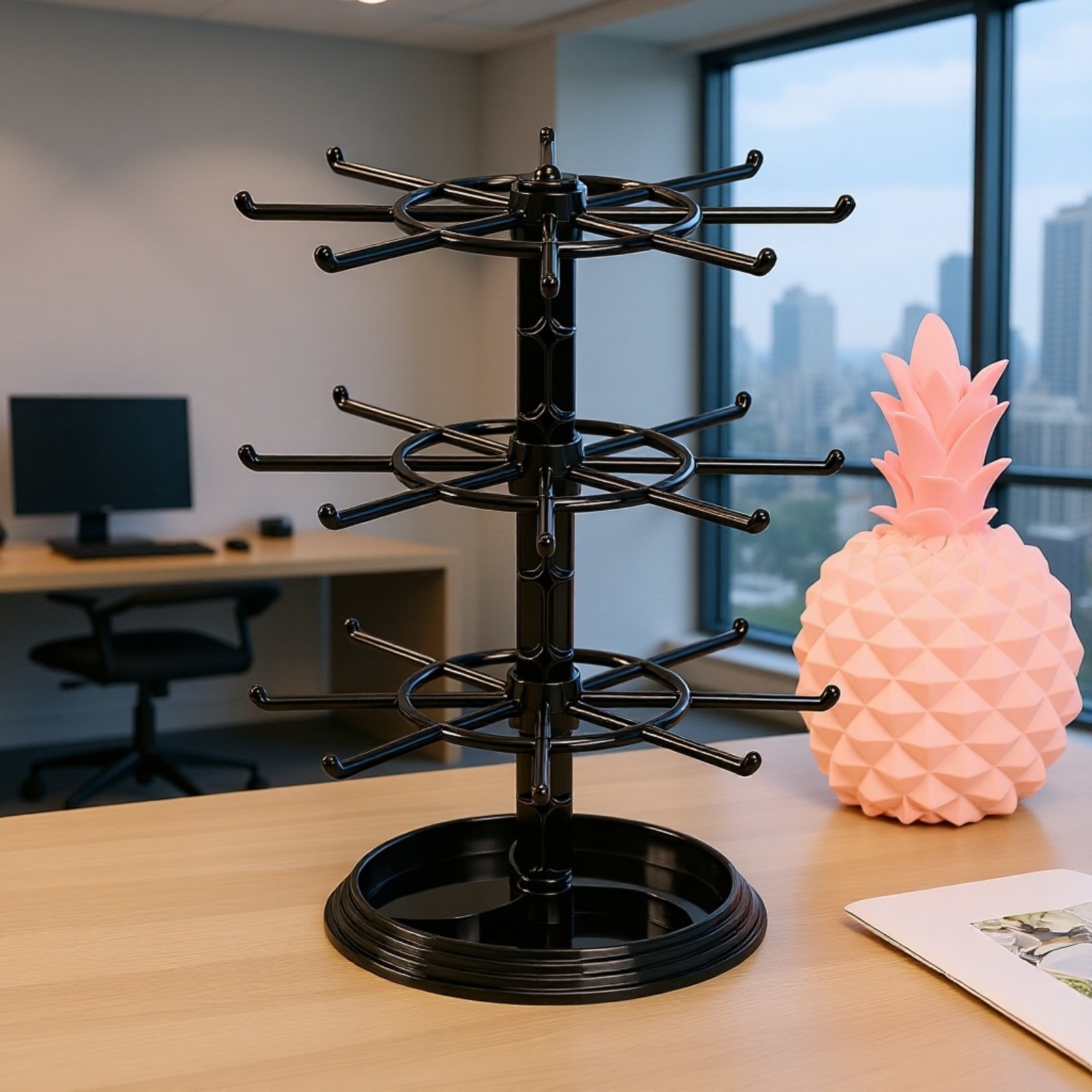 Rotierender Schmuckorganizer mit mehreren Ebenen, Ohrringhalter