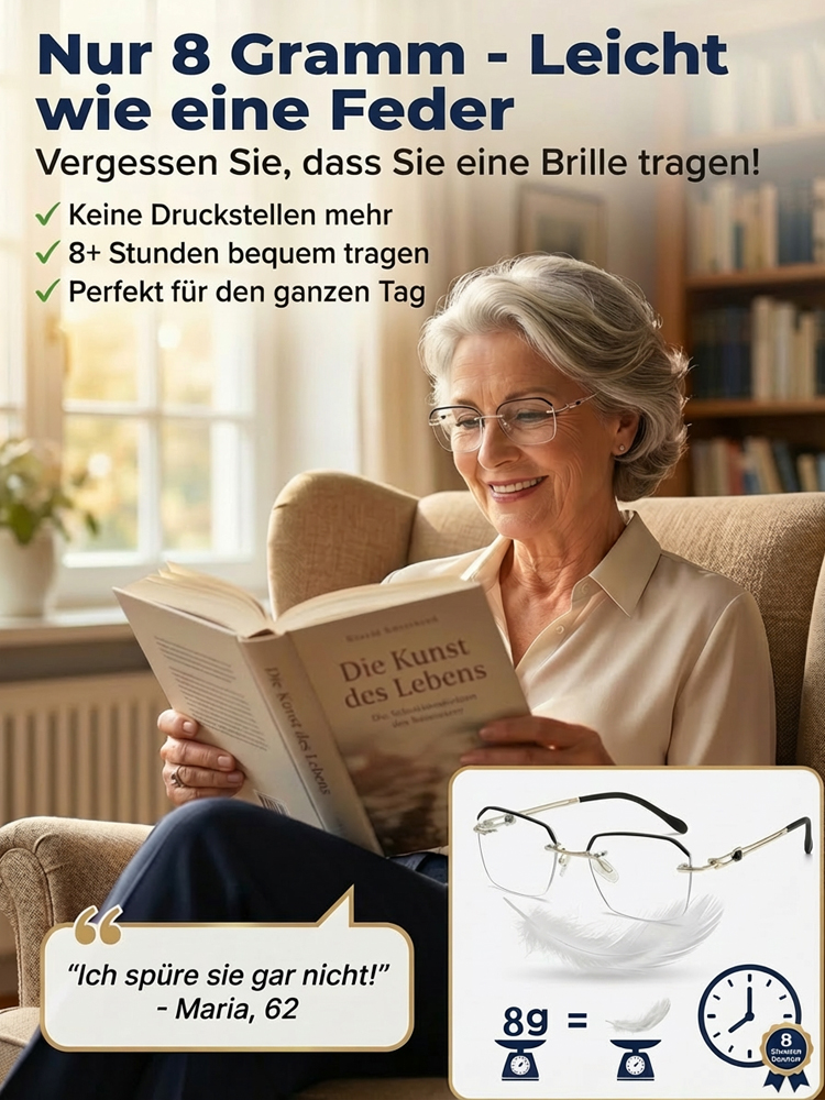 Neue ultraleichte randlose Blaulichtschutz-Lesebrille