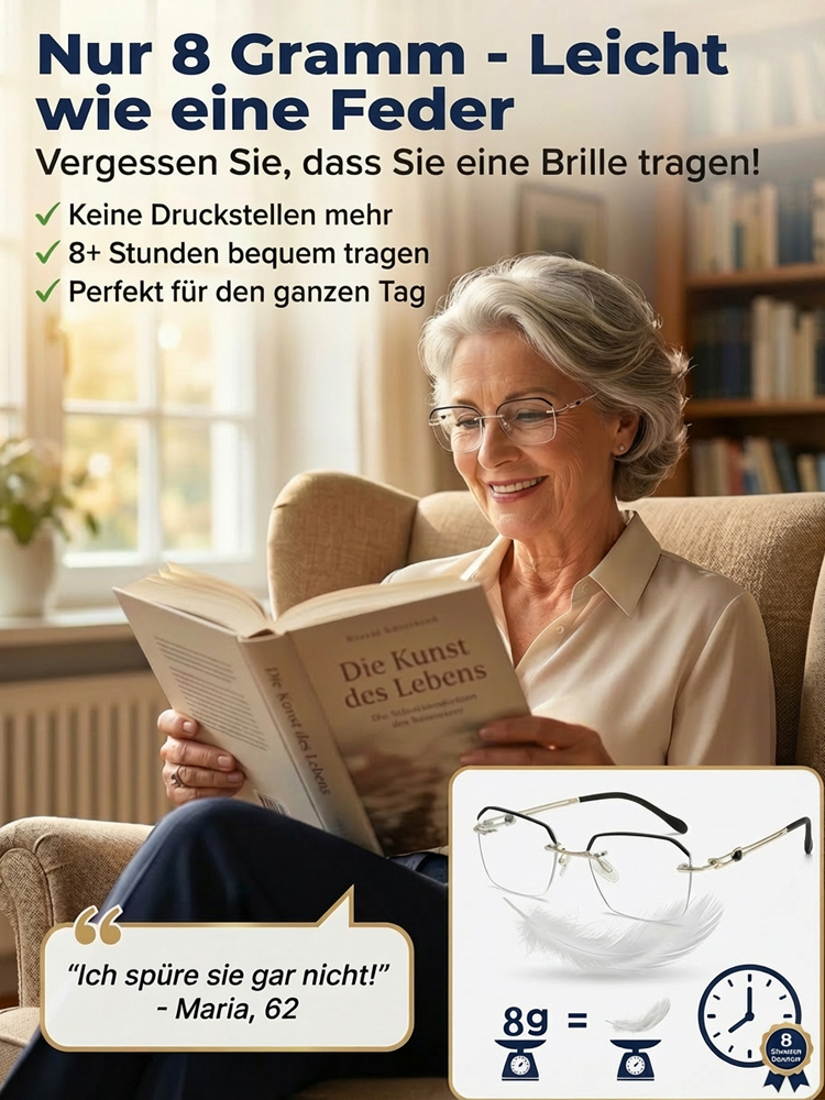 Neue ultraleichte randlose Blaulichtschutz-Lesebrille