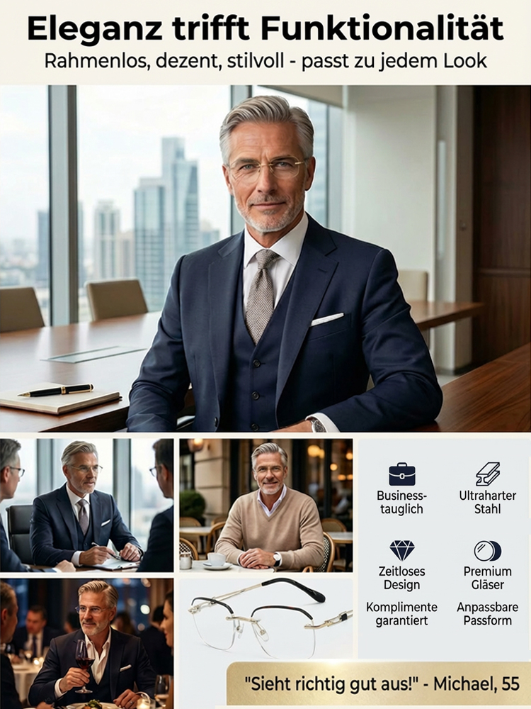 Neue ultraleichte randlose Blaulichtschutz-Lesebrille