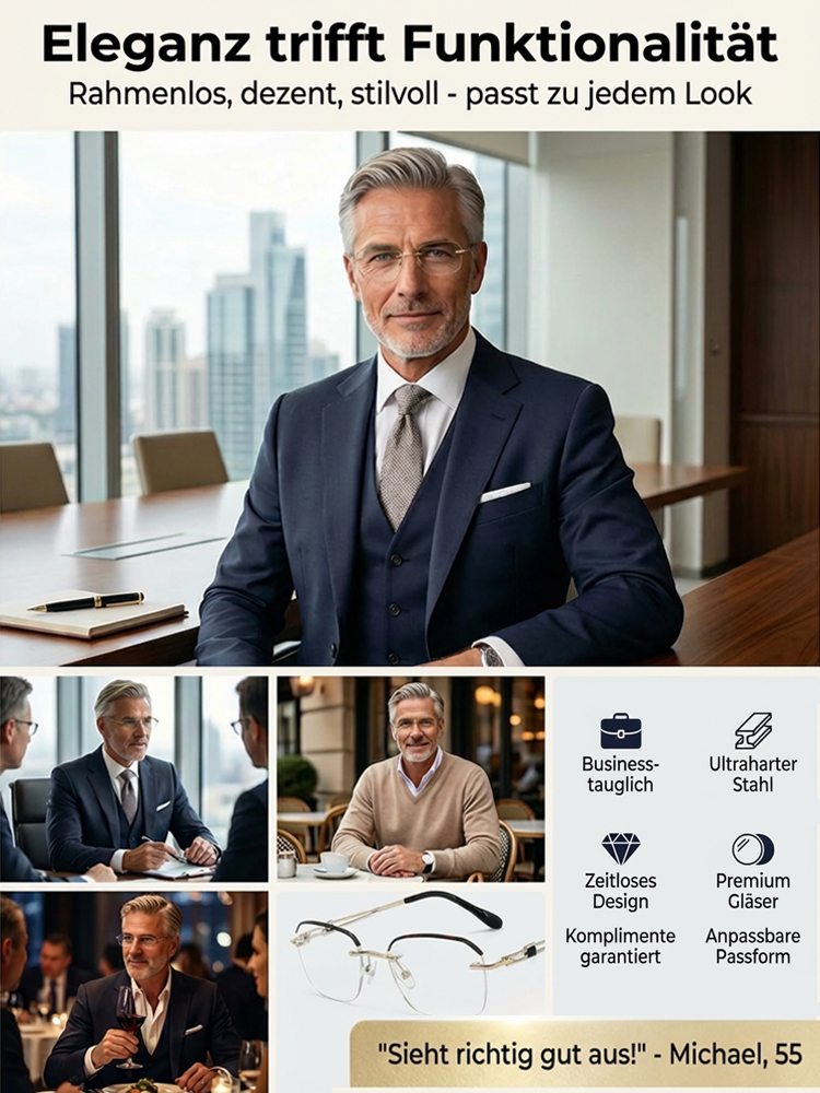 Neue ultraleichte randlose Blaulichtschutz-Lesebrille