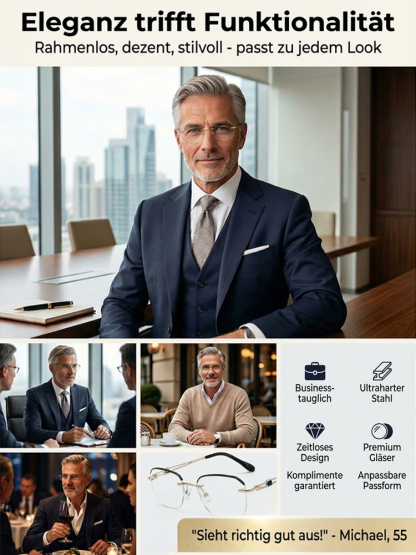 Neue ultraleichte randlose Blaulichtschutz-Lesebrille