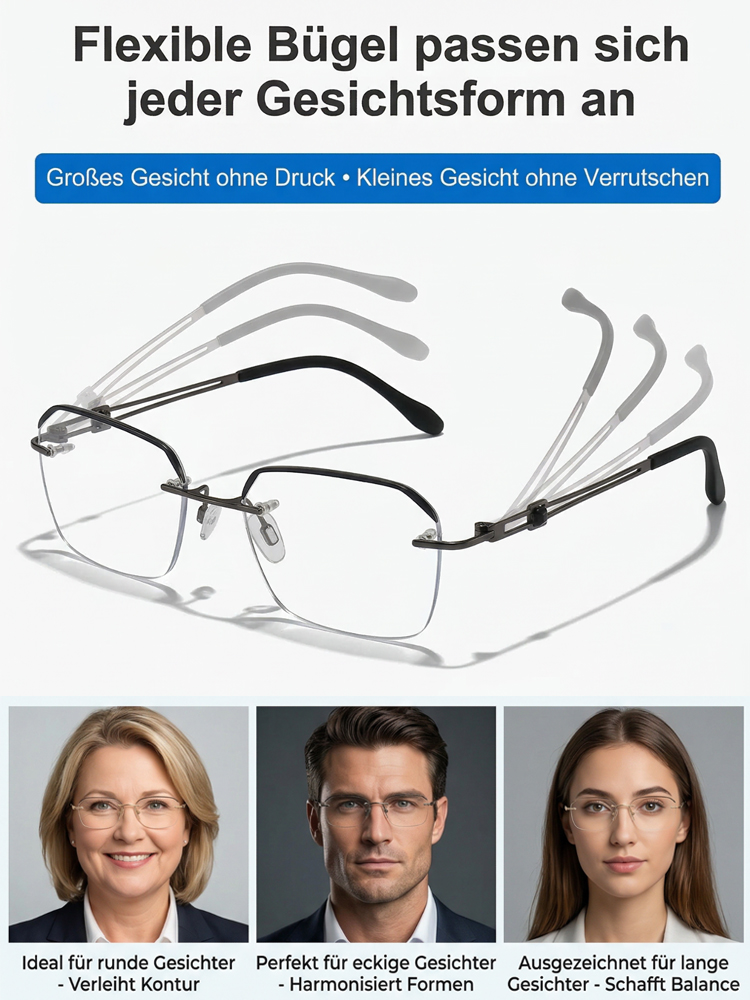 Neue ultraleichte randlose Blaulichtschutz-Lesebrille