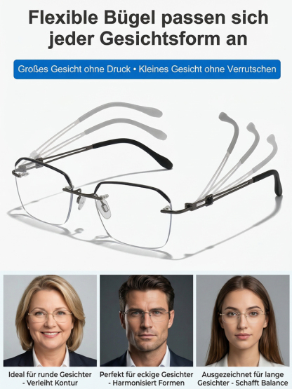 Neue ultraleichte randlose Blaulichtschutz-Lesebrille