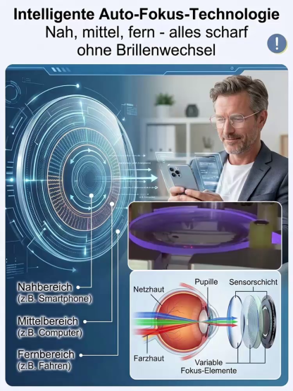 Intelligente Auto-Fokus Lesebrille mit Premium-Qualität