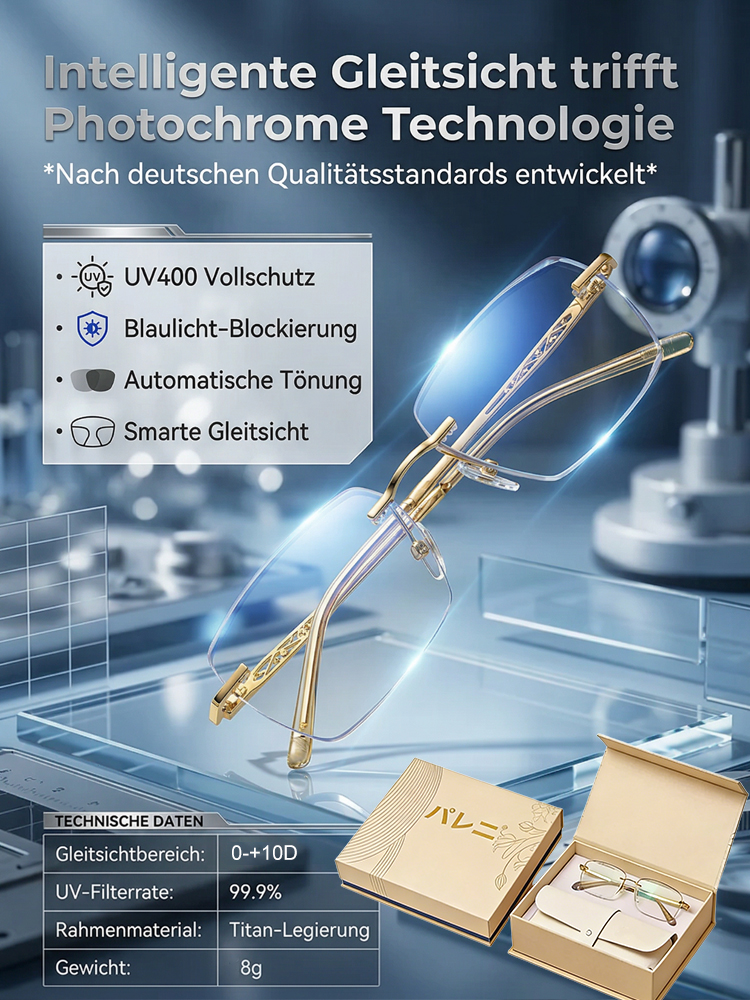 Paleni • Intelligente Zoom-Brille mit Blaulichtschutz für Alterssichtigkeit
