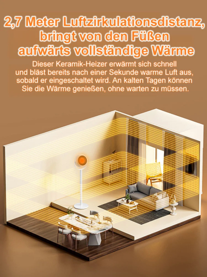 360° Standheizung mit ausziehbarem Warmluftgebläse