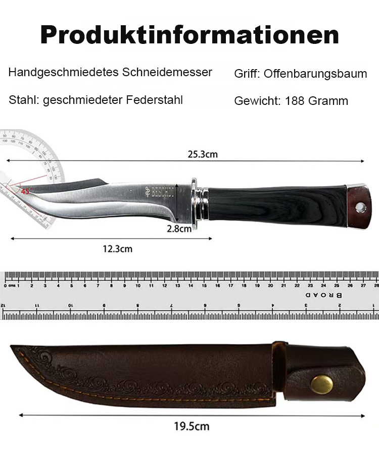 Tuttlinger 300 Jahre Outdoor-Messer | Kryogene Kälteschmiedung | 10 Jahre Gratis Schleifservice✨