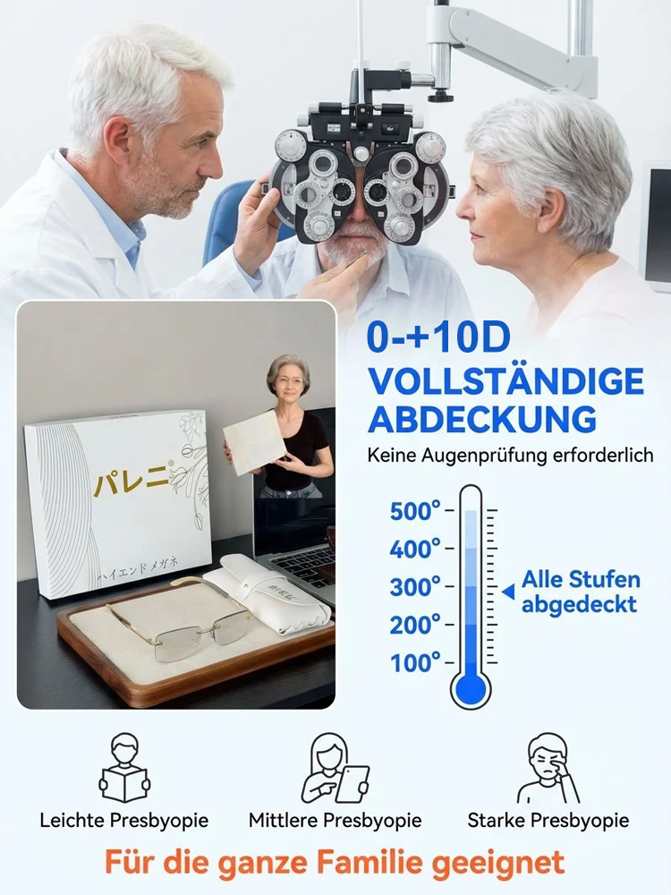 Paleni • Intelligente Zoom-Brille mit Blaulichtschutz für Alterssichtigkeit