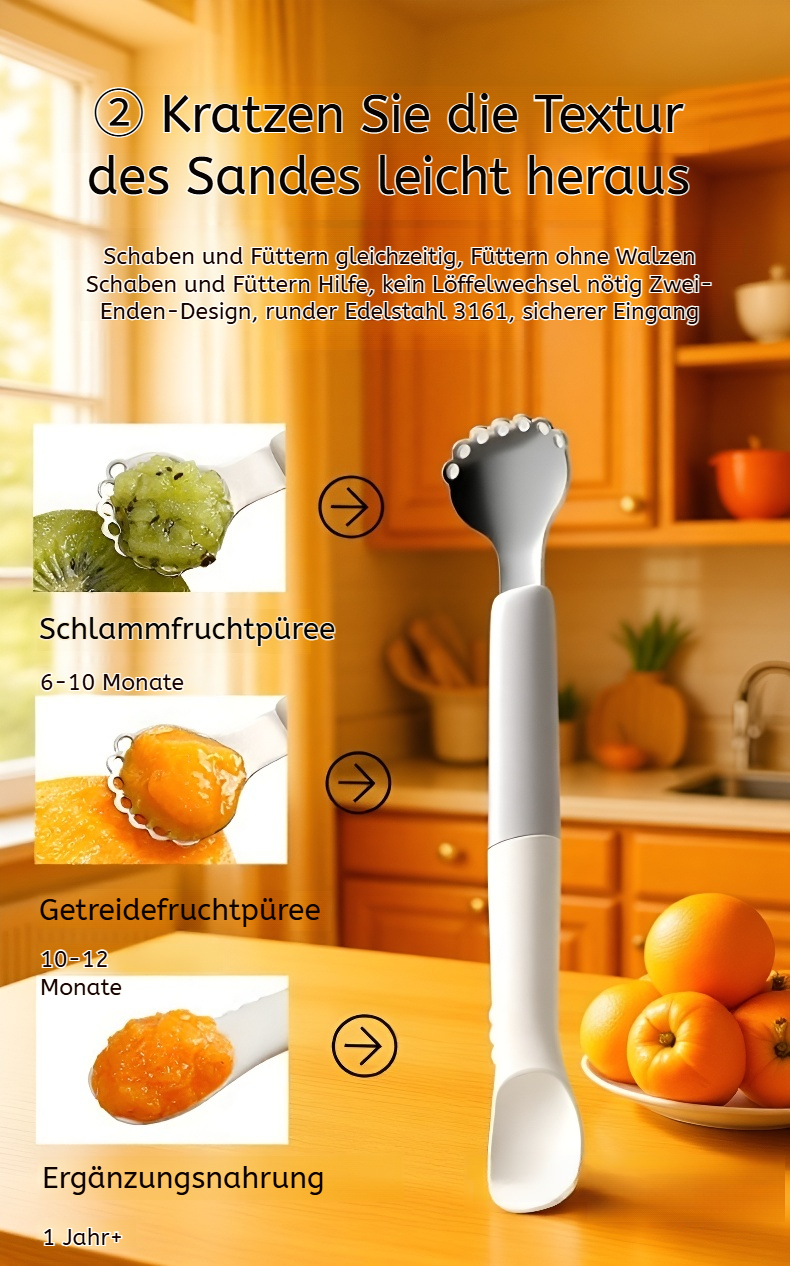 Ergonomischer Baby-Löffel mit doppelseitigem Design