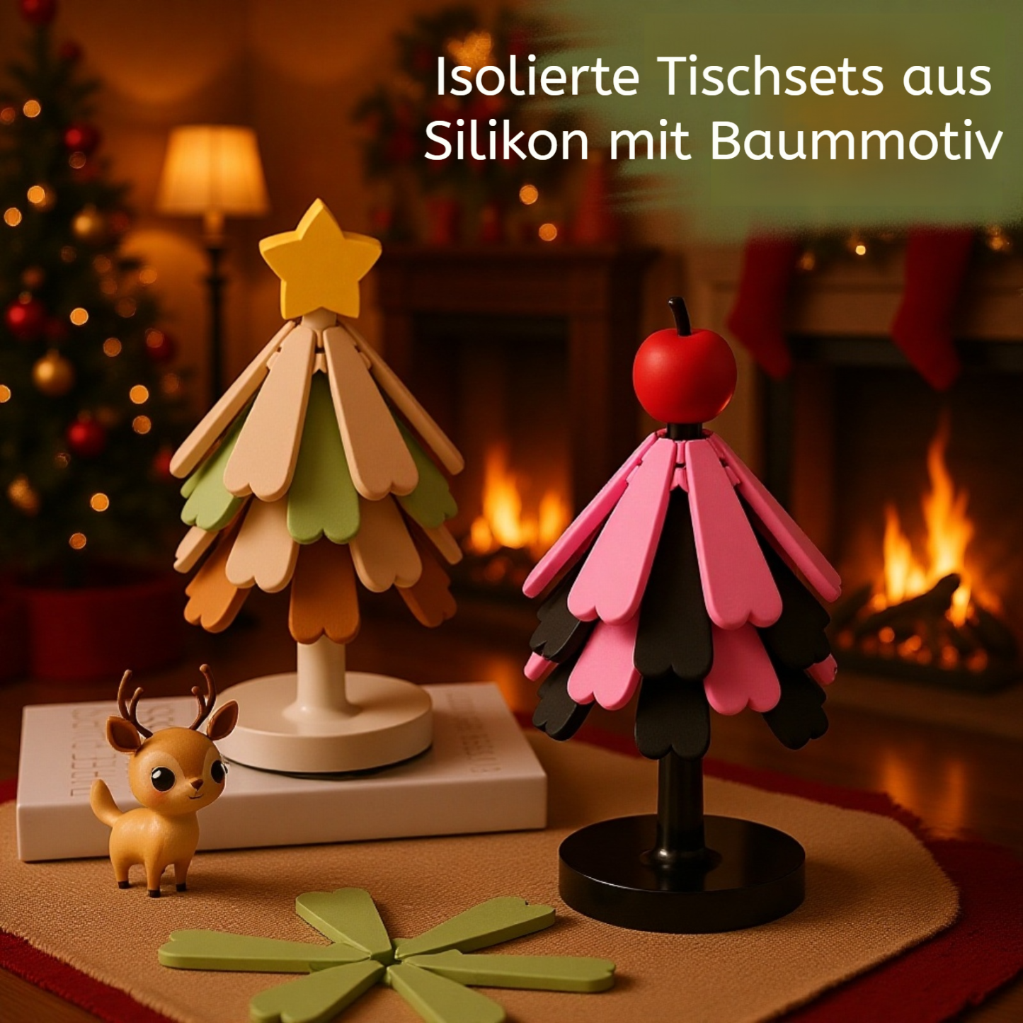 Christmas tree insulation pad silicone anti-scalding placemat high temperature resistant table mat h