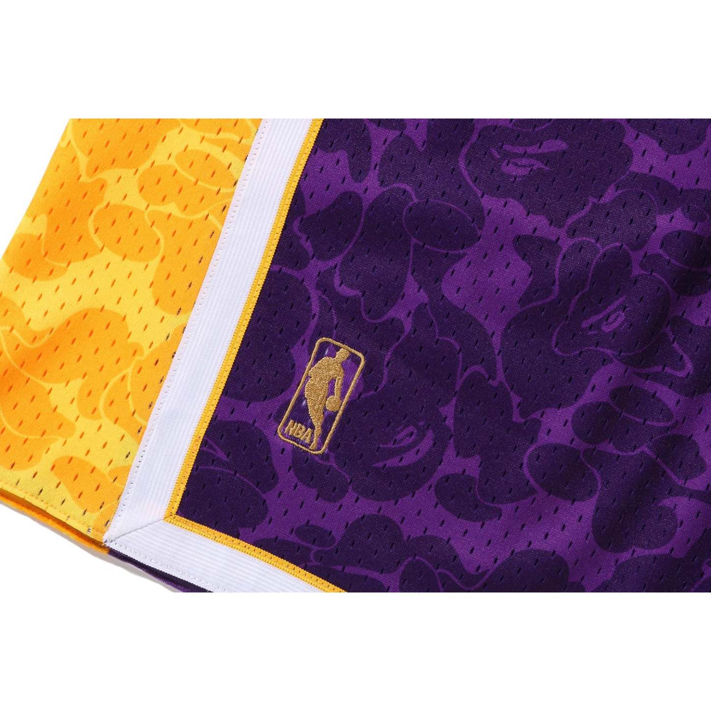 BAthtPE X MITCHELL & NESS LOS ANGELES LAKERS JERSEY SHORTS MENS