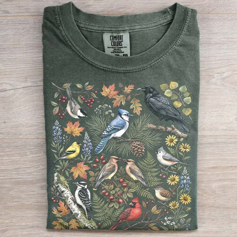 90s Cottagecore Birds T-shirt