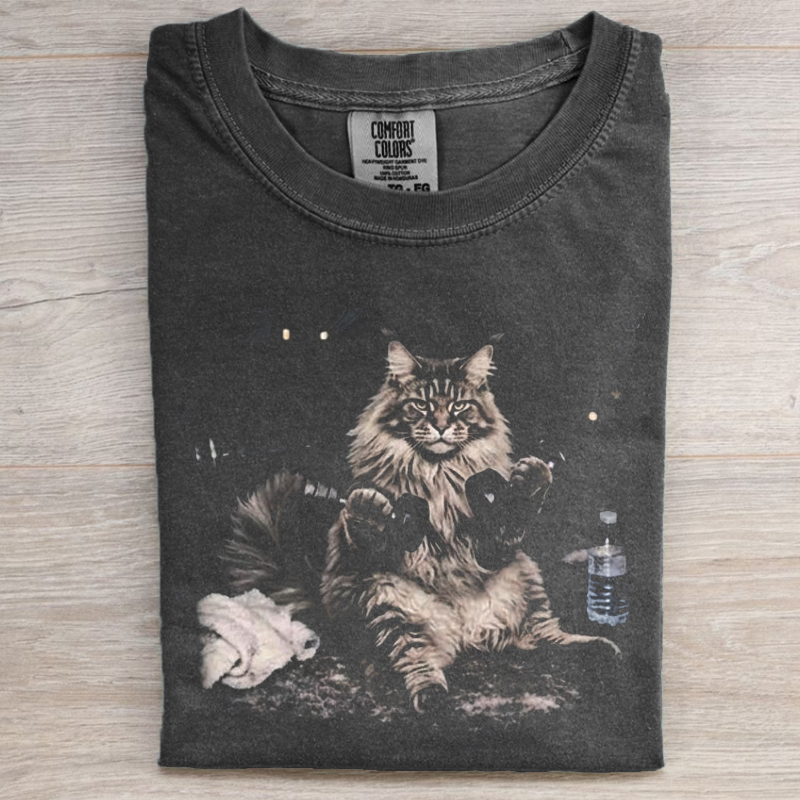 Maine Coon Workout Vintage Graphic T-shirt