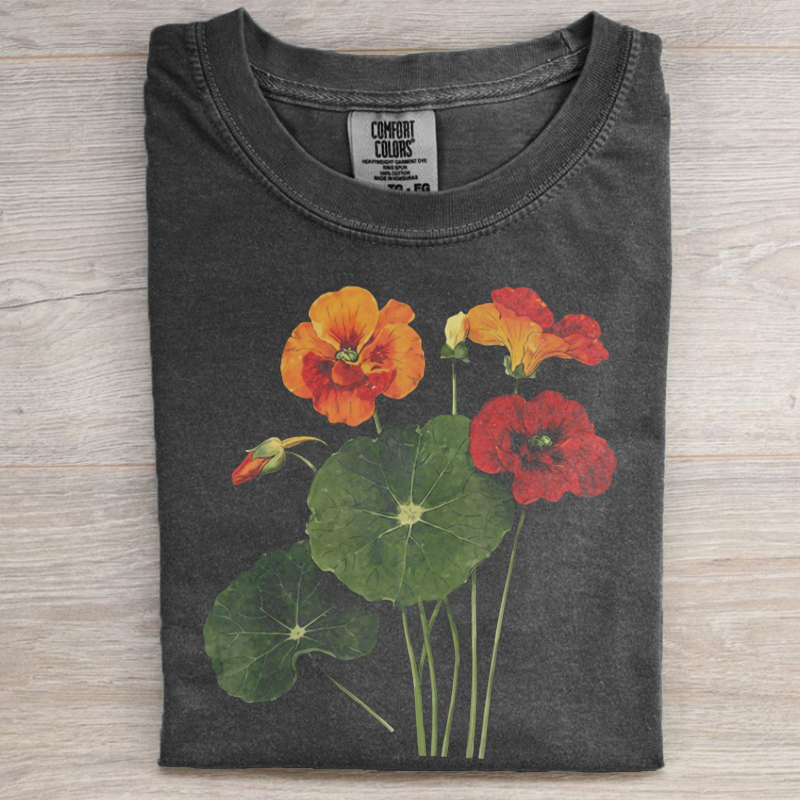 Vintage Nasturtium Flower T-shirt