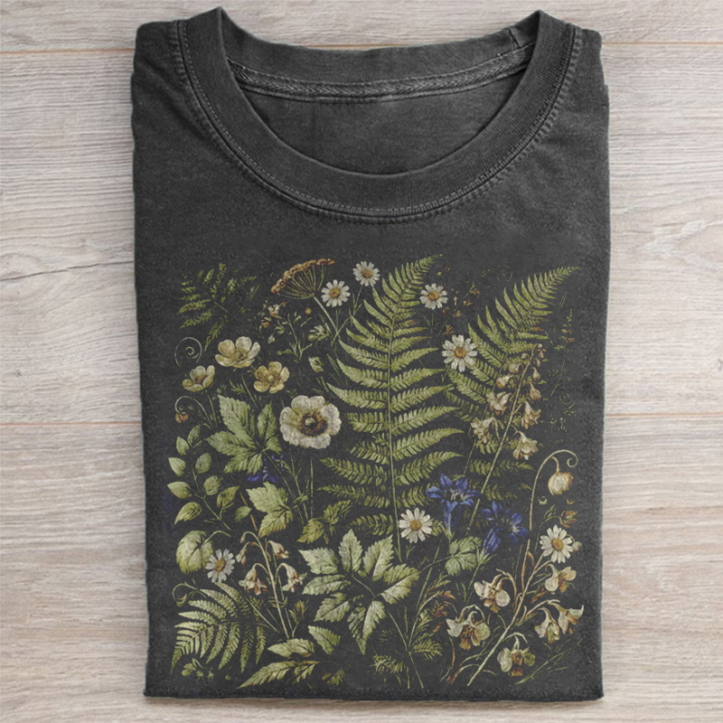 Vintage Botanical Fern Graphic T-shirt