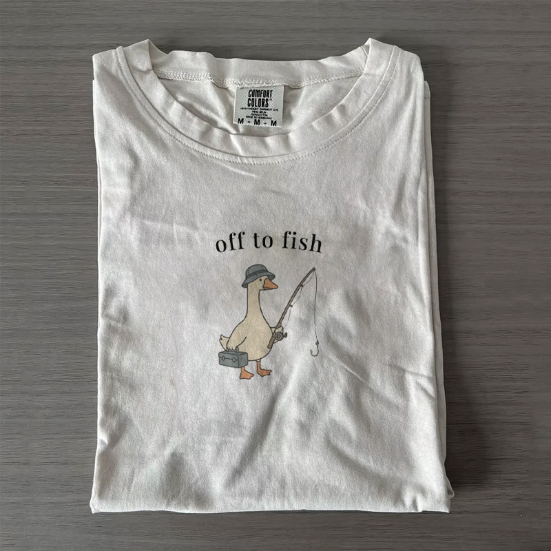 Funny Fishing Goose T-shirt