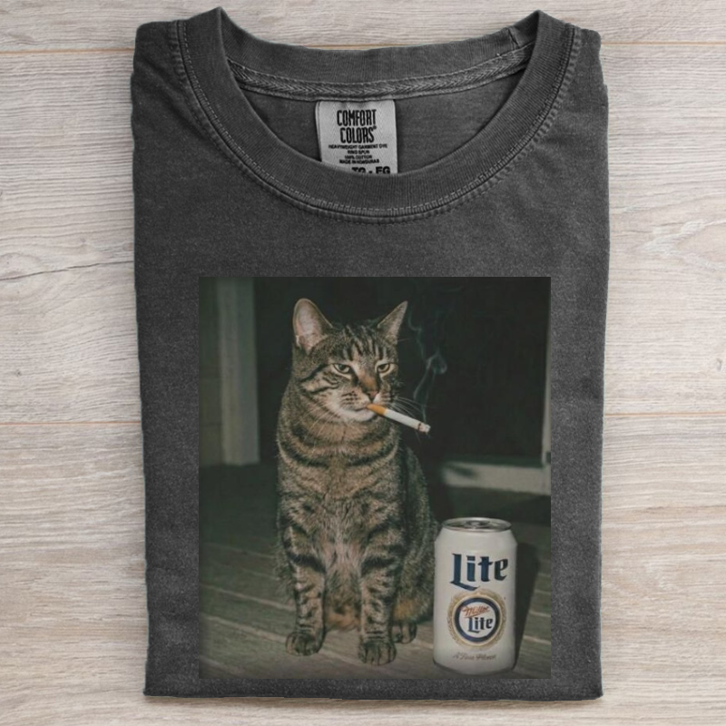 Funny Smoking Cat T-shirt