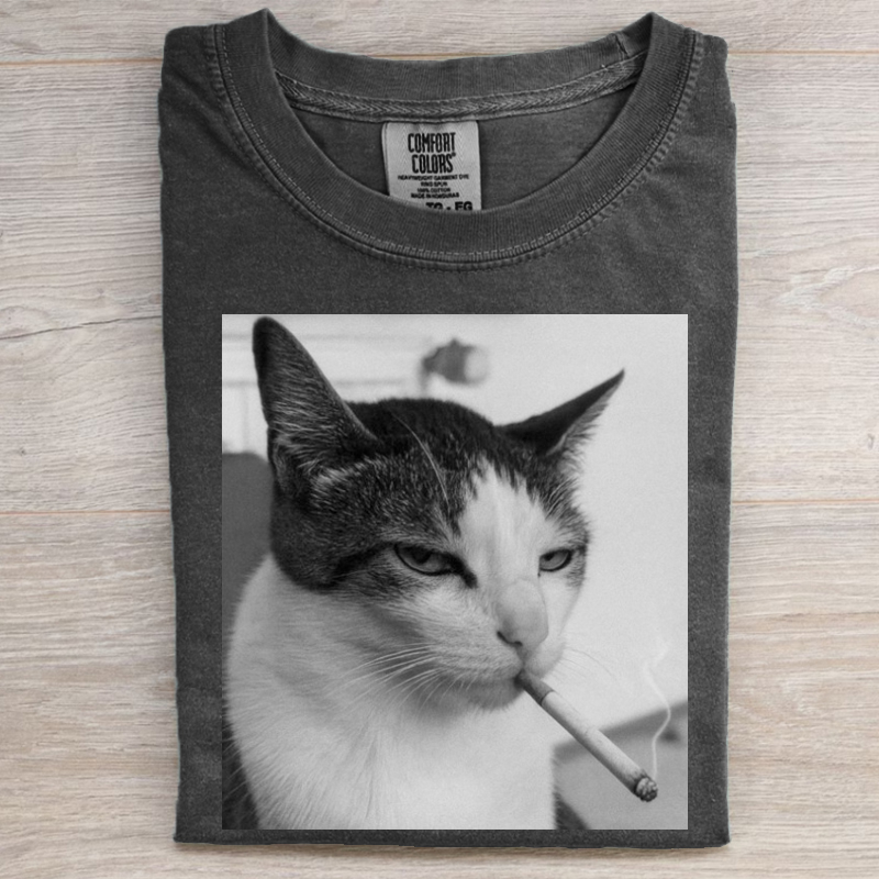 Cat Smoking Cigarette T-shirt