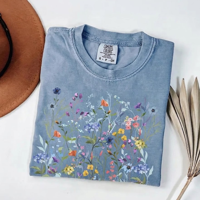 Vintage Pressed Flowers T-shirt