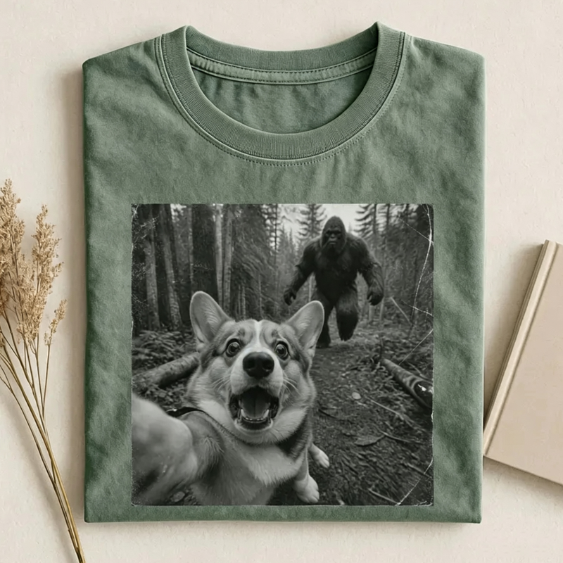 Bigfoot And Corgi T‑shirt