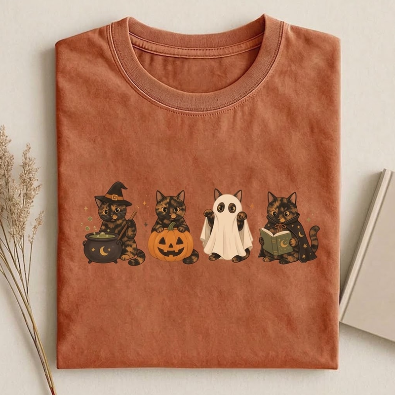Halloween Tortoiseshell Cat T‑shirt