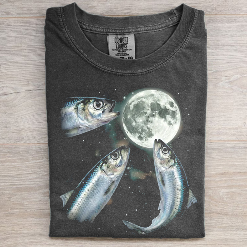 Sardine Howling To Moon Vintage Graphic T-shirt