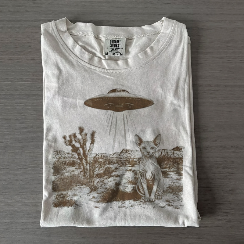 Vintage UFO Cowboy Sphynx T-Shirt