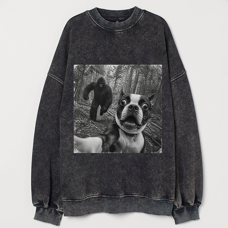Bigfoot And Boston Terrier Sweatshirt