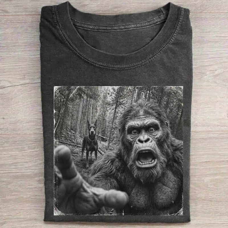 Doberman And Bigfoot T‑shirt